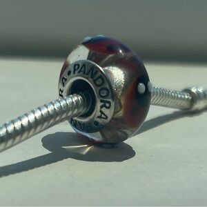 Retired Pandora Murano Glass Charm - Red Ladybugs 790651